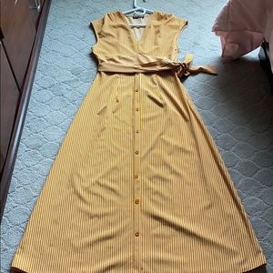 Brand new yellow striped maxi dress